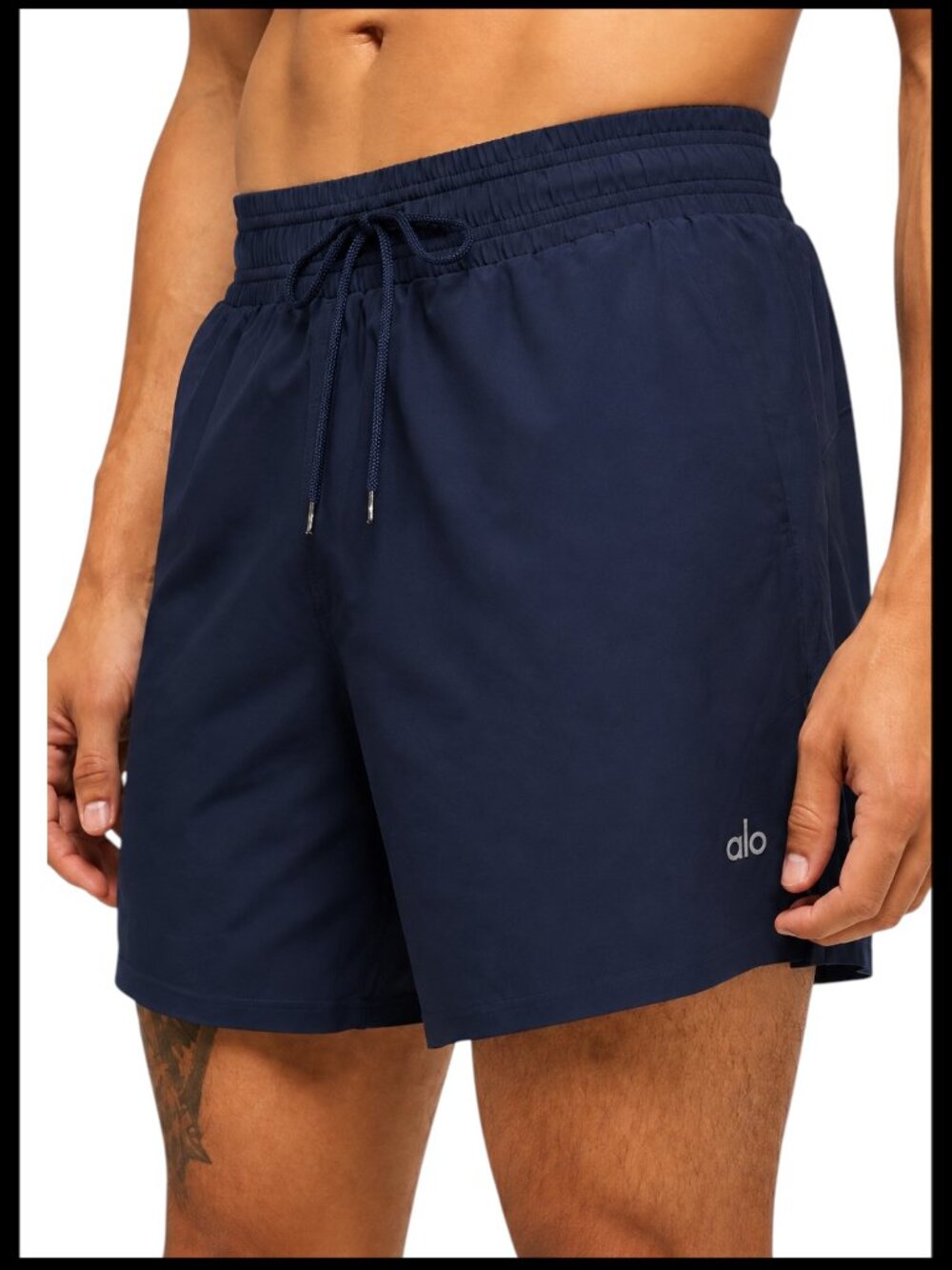 Alo Yoga 5 Inch Circuit Shorts Navy Blue Drawstring XL